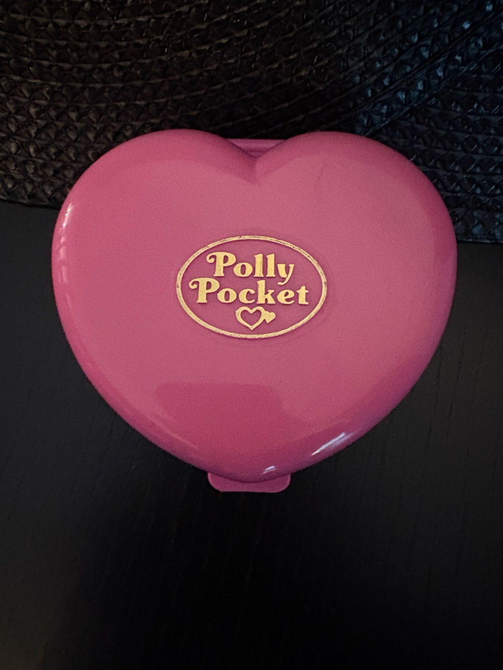 Vintage Polly Pocket Pink Heart Castle Compact